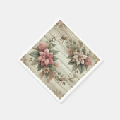 Shabby Chic Poinsettia Garland Decoupage Servetten (Hoek)