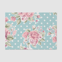 shabby chic, polka dots, roze rozen, , schattig, v tissuepapier