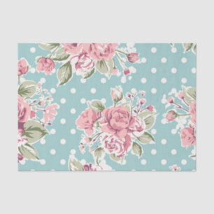 shabby chic, polka dots, roze rozen, , schattig, v tissuepapier