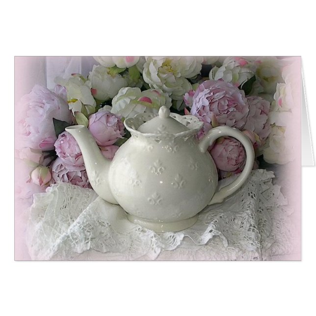 Shabby Chic Porcelain Teapot (Voorkant Horizontaal)