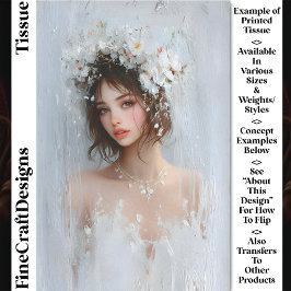 Shabby Chic Portret, Witte Bloemen CX7L Decoupage Tissuepapier