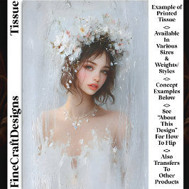 Shabby Chic Portret, Witte Bloemen CX7R Decoupage Tissuepapier