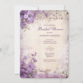 Shabby Chic Purple Lavender Floral Bridal Shower Kaart (Voorkant)