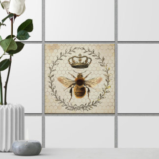Shabby Chic 🐝  Queen Bee Illustratie Tegeltje