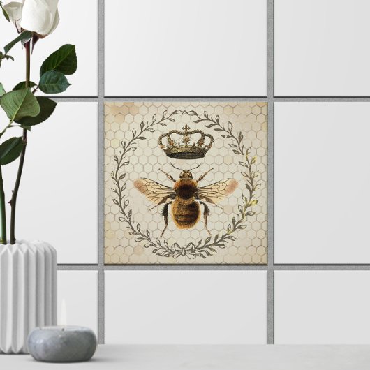 Shabby Chic 🐝  Queen Bee Illustratie Tegeltje
