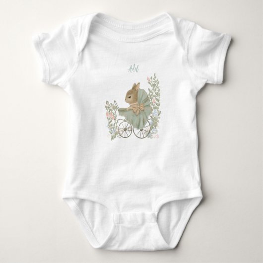 Shabby Chic  Rabbit Baby Bodysuit (Voorkant)