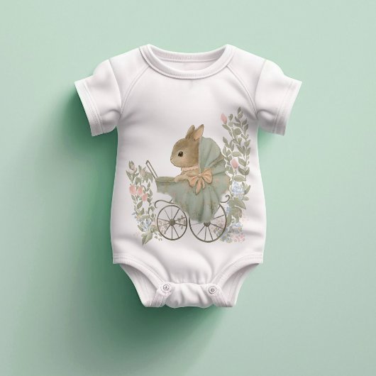 Shabby Chic  Rabbit Baby Bodysuit