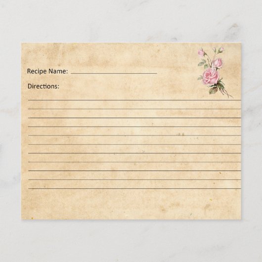  Shabby Chic Recipe Kaart (Achterkant)