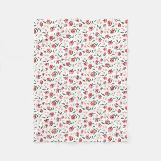 Shabby Chic Red Roses  Fleece Blanket (Voorkant)