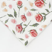 Shabby Chic Red Roses Fleece Blanket Deken (Hoek)