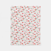 Shabby Chic Red Roses Fleece Blanket Deken (Voorkant)