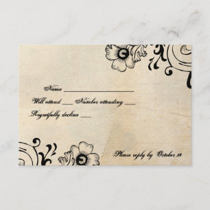Shabby Chic Retro Floral rsvp met enveloppen