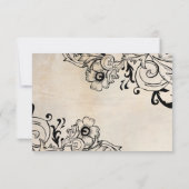 Shabby Chic Retro Floral rsvp met enveloppen (Achterkant)