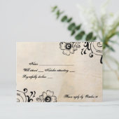 Shabby Chic Retro Floral rsvp met enveloppen (Staand voorkant)