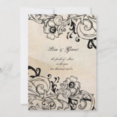 Shabby Chic Retro Floral Wedding Uitnodiging (Achterkant)