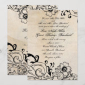 Shabby Chic Retro Floral Wedding Uitnodiging (Voorkant / Achterkant)