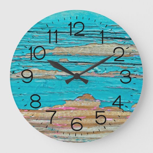 Shabby Chic Retro Painted Wood Grote Klok (Voorkant)