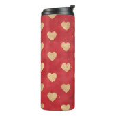 Shabby Chic Rode Bloemen Hart Spot Mix Thermosbeker (Gedraaid links)