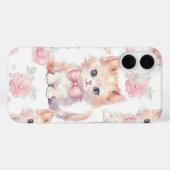 Shabby Chic Romantic Kitten Floral Case-Mate iPhone Case (Achterkant (horizontaal))