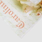 Shabby Chic Romantic Peach Rozen Persoonlijke naam Tissuepapier (Detail)