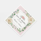 shabby chic romantic roos Love & Bedankt bloemen Servet (Hoek)