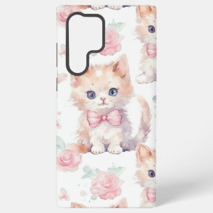 Shabby Chic Romantische Kitten Bloemen Samsung Galaxy Hoesje