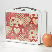 Shabby Chic Rood Patchwork Patroon (In situ)