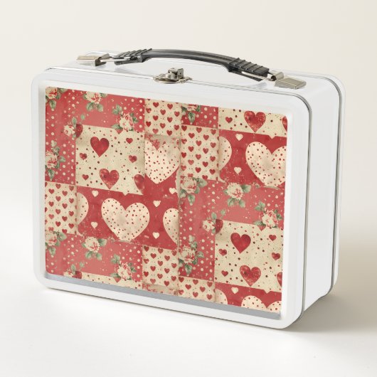 Shabby Chic Rood Patchwork Patroon (Voorkant)