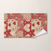 Shabby Chic Rood Patchwork Patroon Bad Handdoek (Handdoek)