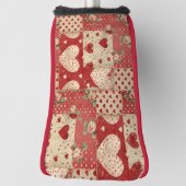 Shabby Chic Rood Patchwork Patroon Golfheadcover (Draai 90)