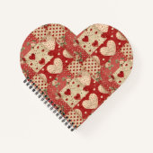 Shabby Chic Rood Patchwork Patroon Notitieboek (Voorkant)