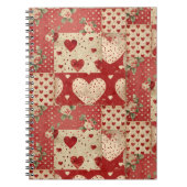 Shabby Chic Rood Patchwork Patroon Notitieboek (Voorkant)