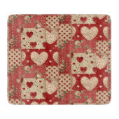 Shabby Chic Rood Patchwork Patroon Snijplank (Voorkant)