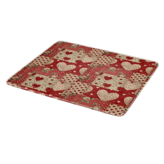  Shabby Chic Rood Patchwork Patroon Snijplank (Hoek)