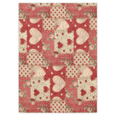 Shabby Chic Rood Patchwork Patroon Tafelkleed (Voorkant)