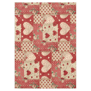 Shabby Chic Rood Patchwork Patroon Tafelkleed
