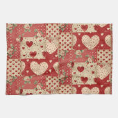 Shabby Chic Rood Patchwork Patroon Theedoek (Horizontaal)