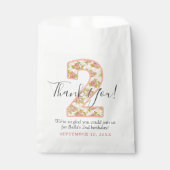 Shabby Chic Roos Bedankt 2e verjaardag Aangepast Bedankzakje (Voorkant)