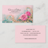 Shabby & Chic  Roos Bloemen Gepersonaliseerde Bus Visitekaartje (Voorkant / Achterkant)