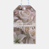 Shabby Chic Roos Bloemen Vrijgezellenfeest Custom  Cadeaulabel (Achterkant)