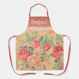 Shabby Chic  Roos Bonjour Schort