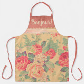 Shabby Chic  Roos Bonjour Schort (Voorkant)