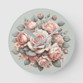 Shabby Chic Roos Delight Ronde Klok