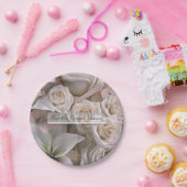 Shabby Chic Roos Floral Elegant Vrijgezellenfeest Papieren Bordje (Feest)