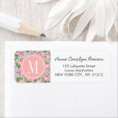 Shabby & Chic Roos Floral Gepersonaliseerd Etiket (Insitu)