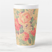 Shabby Chic Roos Floral Latte Mok (Voorkant)
