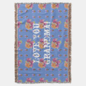 Shabby Chic Roos Floral Love You Grandma Throw Rug Deken (Voorkant Verticaal)