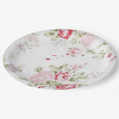 Shabby Chic Roos Floral Papieren Bordje (Gekanteld)