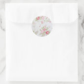 Shabby Chic Roos Floral Ronde Sticker (Tas)