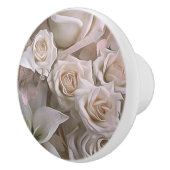 Shabby Chic Roos Floral Rustic Farmhouse Elegant Keramische Knop (Rechts)